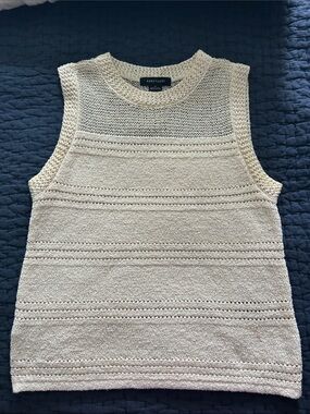 Sanctuary Cream Textured Knit Sleeveless Tank
